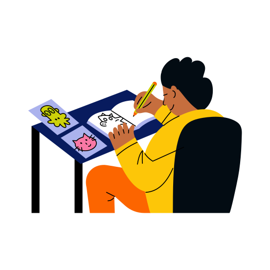 Boy Sketching, Painting, Drawing, Hobby, Activity, illustration