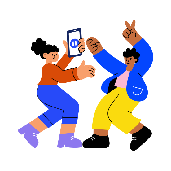 Dancing, Joyful, Energetic, Cheerful, Happy illustration