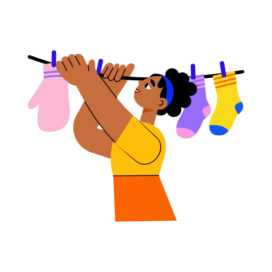 Drying Clothes, Laundry, Clothesline, Hanging, Housework illustration