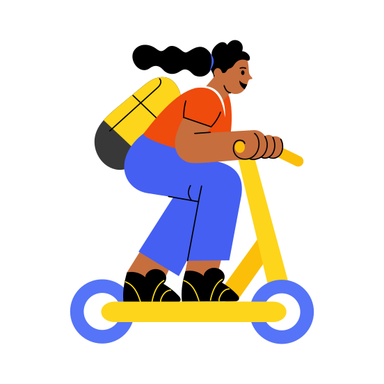Electric Bike, Vehicle, Transport, Riding, Teenager illustration