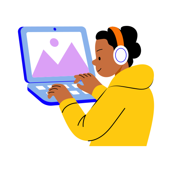 Graphic Designer, Drawing, Sketching, Working, Teenager illustration