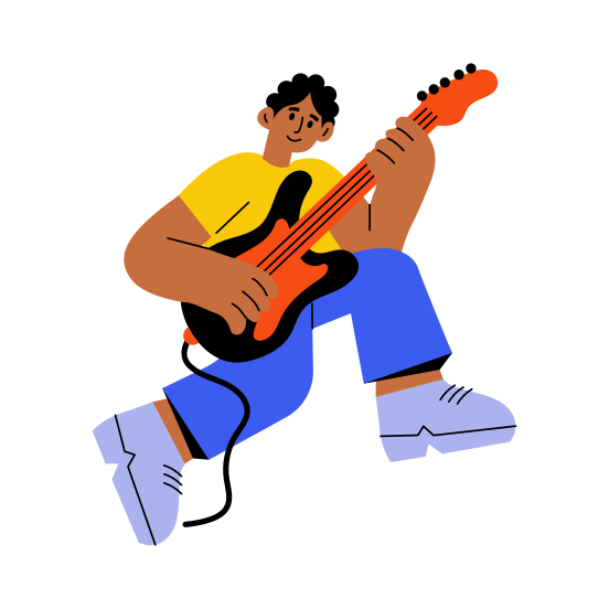 Guitarist, Musician, Instrument, Playing, Hobby, illustration