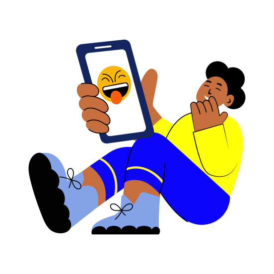 Laughing, Giggling, Smiling, Happy, Joyful illustration