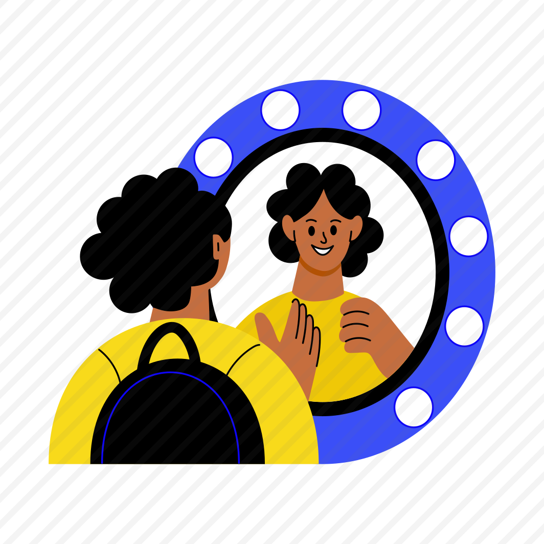 Reflection, Mirror, Person, Person, Teenager, preview