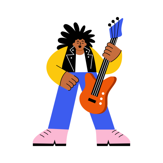 Rock Star, Guitarist, Musician, Performer, Singer illustration