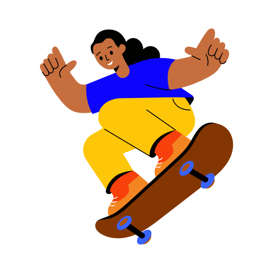 Skateboarding, Kickflip, Activity, Playing, Hobby illustration