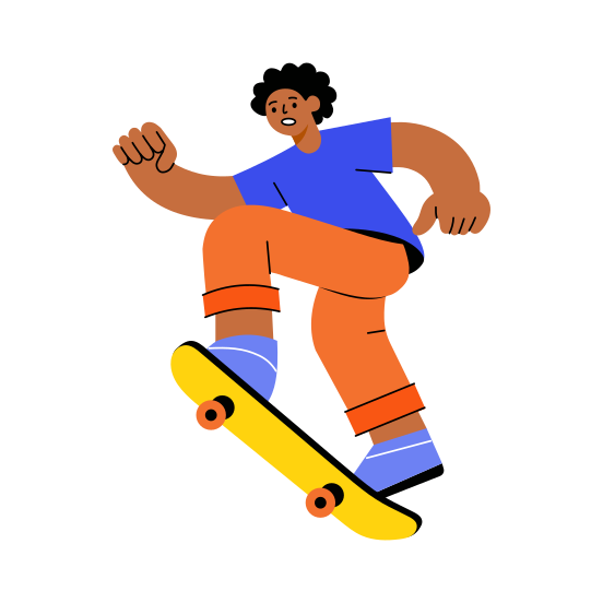 Skating, Skateboarding, Playing, Enjoying, Teenager illustration