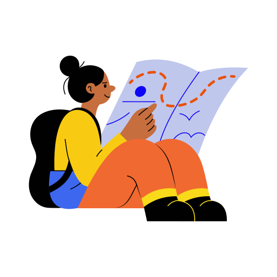 Travel Map, Direction, Route, Journey, Location illustration