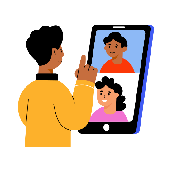 Video Call, Communication, Conversation, Talk, Chat illustration