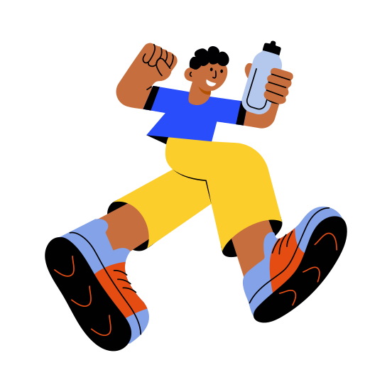 Young Athlete, Sportsman, Sportsperson, Player, Happy illustration