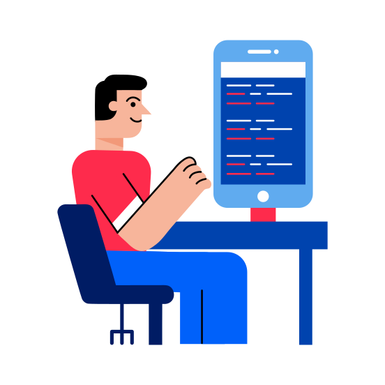 Application Development, Coder, Programmer, Engineering, Expert illustration