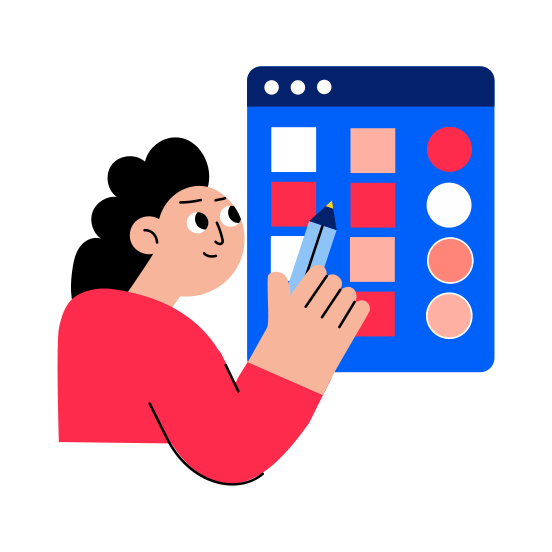 Colour Scheme, Palette, Designing, Web Development, Engineering illustration