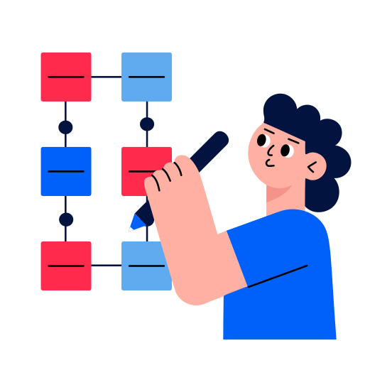 Data Mapping, Scheduling, Planning, Workflow, Prototype illustration