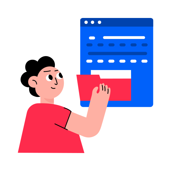 Data Sorting, Organizing, Arranging, Files, Folders illustration