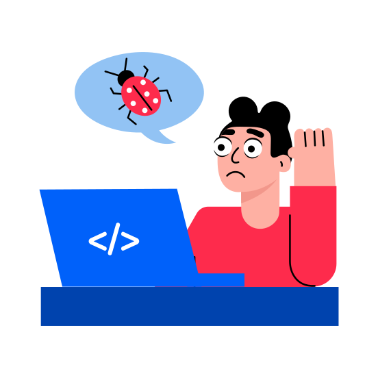 Debug Mode, Malware, Error, Coding, Programming illustration