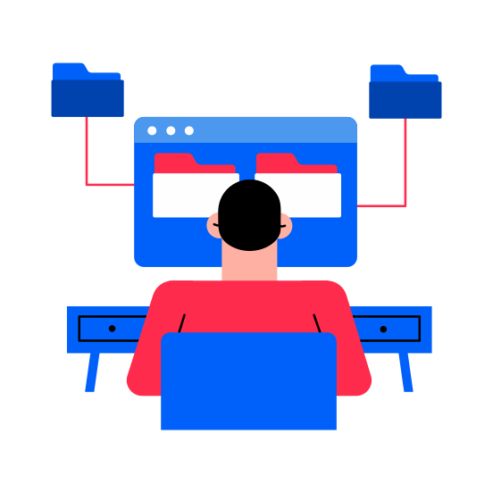 Organizing Files, Folders, Archive, Data, Backup illustration