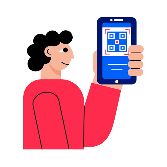 Scanning Qr, Barcode, Device, App, Software illustration