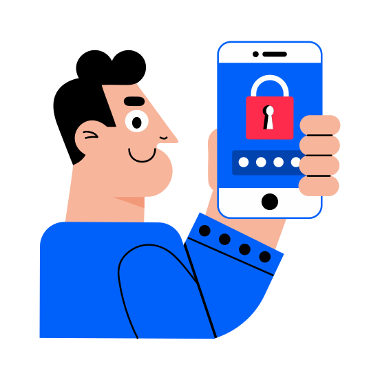 Secure Device, Protection, Safety, Encryption, Cybersecurity, illustration