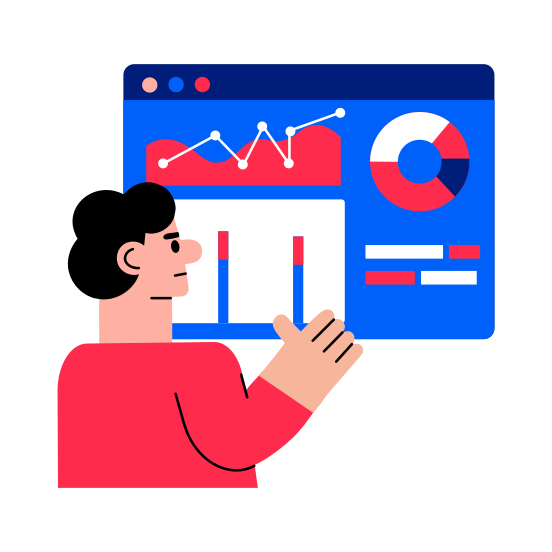Web Analysis, Dashboard, Insight, Infographics, Statistician illustration