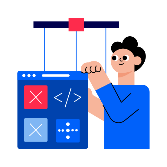 Website Control, Designer, Developer, Coder, Programmer illustration