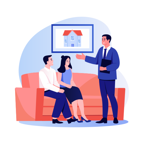 Buying House, Dealing, Planning, Purchasing, Clients illustration