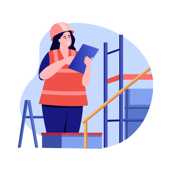 Construction Worker, Labour, Engineer, Skilled, Professional illustration