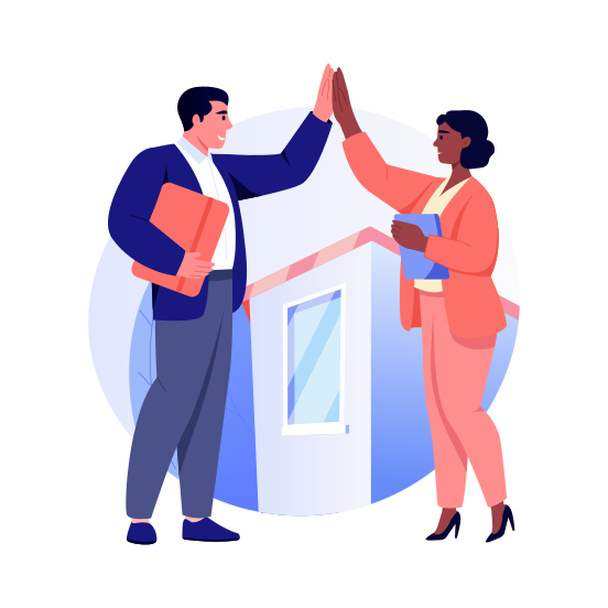 Deal Celebration, Success, Agreement, Excitement, Happiness illustration