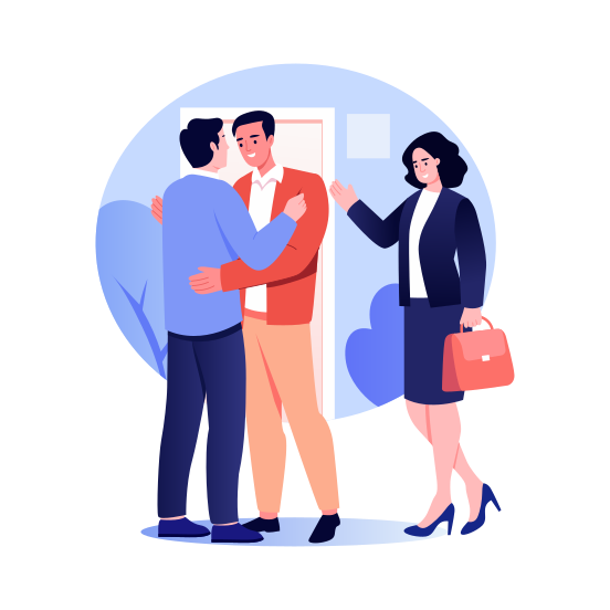 Homeowner, Resident, Buyer, Greeting, Landlord illustration