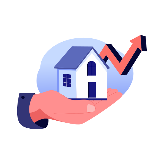 House Price, Cost, Worth, Increasing, Property illustration