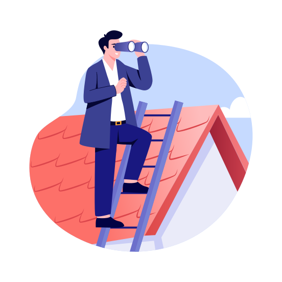 House Roof, Examine, Looking, View, Exterior illustration