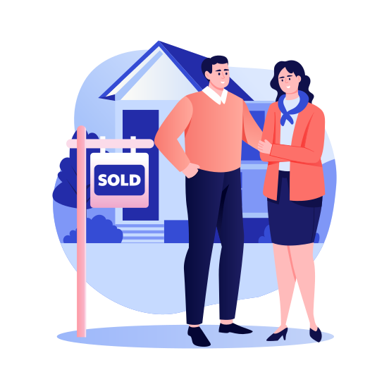 Sold Out, Business, Purchased, Housing, Property illustration