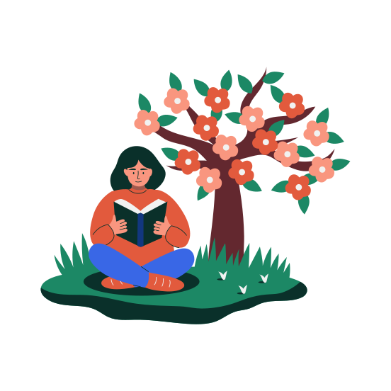 Book Reading, Bibliophile, Hobby, Springtime, Leisure illustration