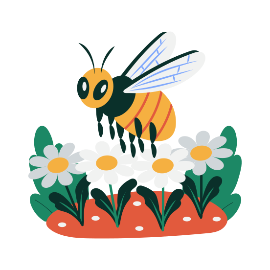 Buzzing Bee, Honeybee, Insect, Bee, Springtime illustration