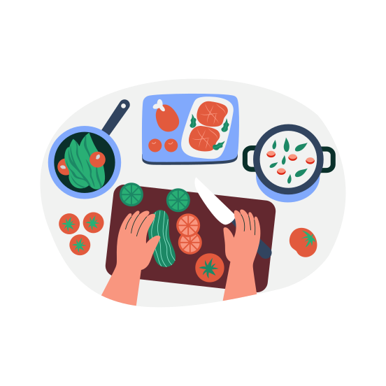 Cooking, Chopping, Culinary, Food, Preparation, illustration