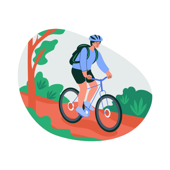 Cycling Adventure, Bicycling, Riding, Activity, Recreation illustration