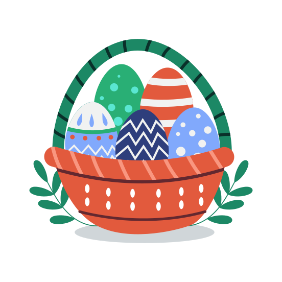 Easter Eggs, Basket, Hamper, Celebration, Springtime illustration