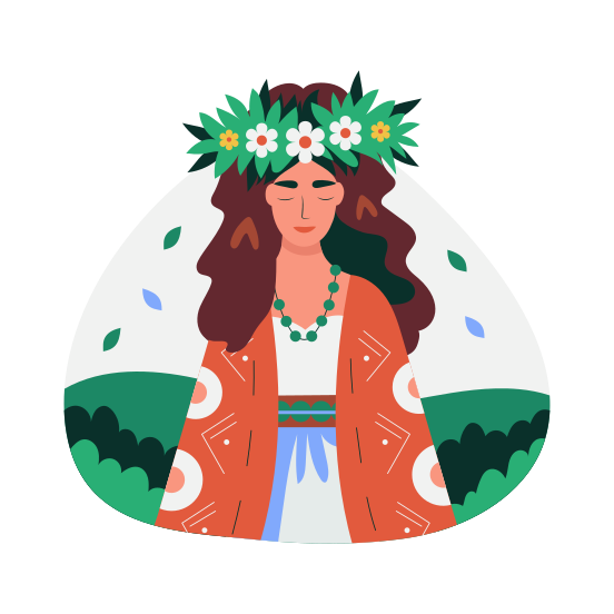 Floral Crown, Floral Headpiece, Springtime, Fashion, Girl illustration