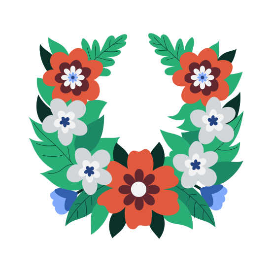 Floral Necklace, Wreath, Blooming, Decor, Springtime illustration