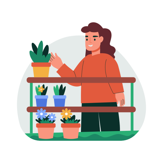 Florist, Plant Lover, Phytophilia, Biophilia, Gardener,icons illustration