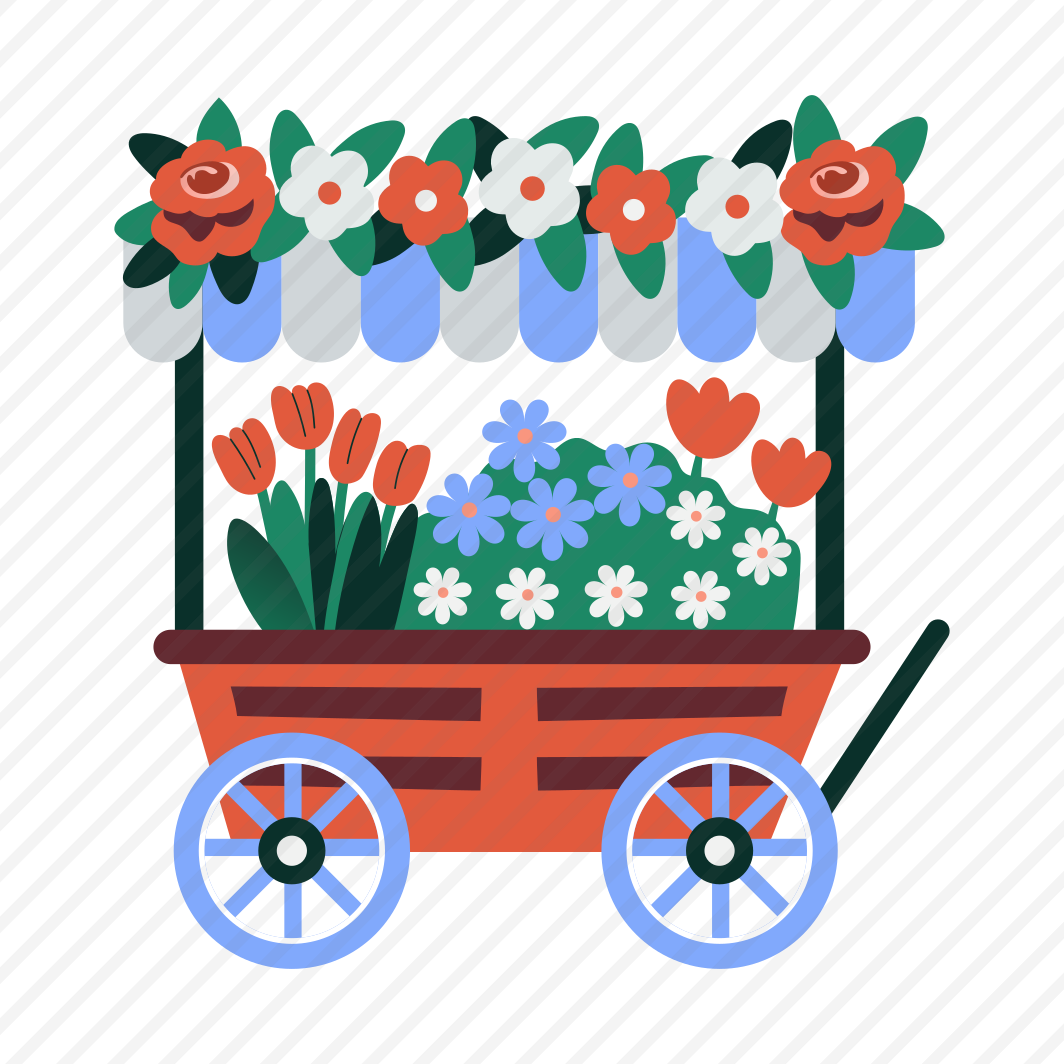 Flower Cart, Stall, Florals, Plants, Springtime preview