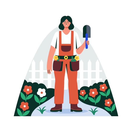 Gardening Hobby, Florist, Phytophilia, Biophilia, Gardener illustration