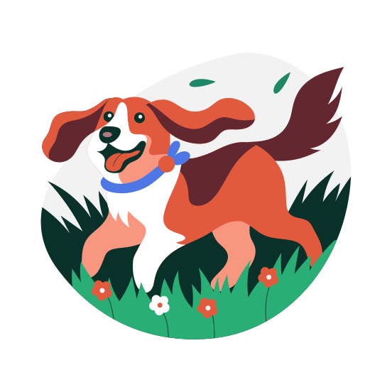 Happy Dog, Puppy, Pet, Happy, Hound illustration
