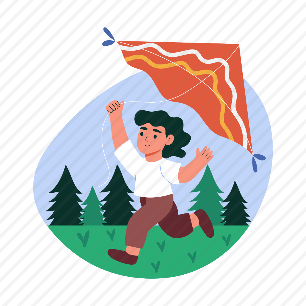 Kid Playing, Flying Kite, Leisure, Activity, Springtime preview