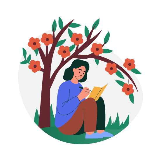 Outdoor Writing, Journalling, Hobby, Leisure, Springtime illustration