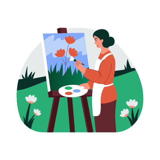 Painter, Canvas Painting, Artist, Hobby, Recreation illustration