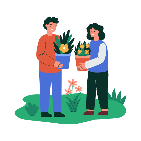 Plant Gift, Plant Lovers, Friends, Gardening, Springtime illustration