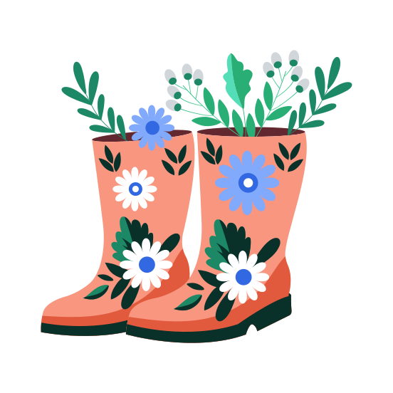 Rain Boots, Knee Boots, Gardening, Footwear, Shoes illustration