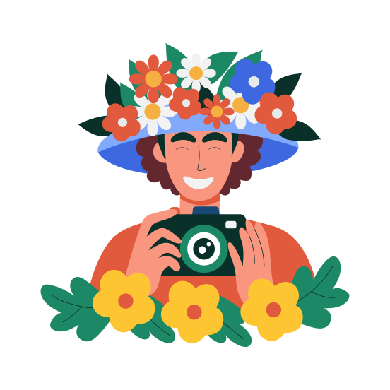 Spring Hat, Photographer, Capturing, Happy, Springtime illustration