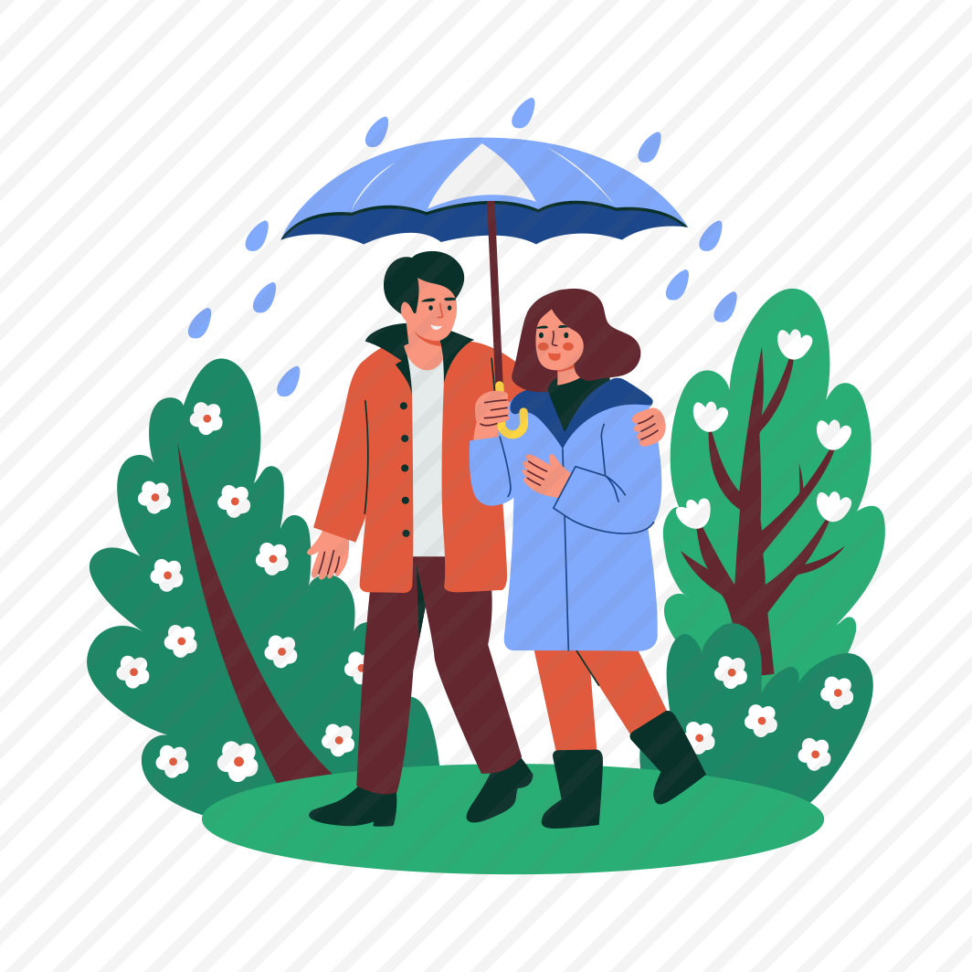 Umbrella Romance, Dating, Couple, Rainfall, Raining preview