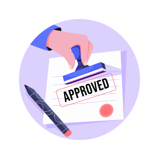 Approved Stamp, Document, Confirmed, Approved, Validation illustration